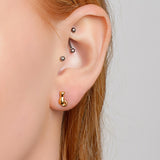 Miniature Cat Stud Earrings in Silver with 24ct Gold