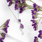 Cat Necklace in Silver and Amethyst