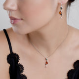 Cat Necklace in Silver and Amber