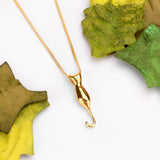 Miniature Cat Necklace in Silver with 24ct Gold