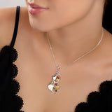 Music Cello Necklace in Silver and Amber