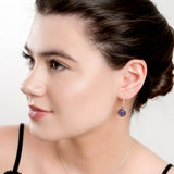 Celtic Circle Earrings in Silver and Amethyst