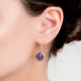 Celtic Circle Earrings in Silver and Amethyst