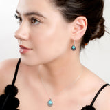 Celtic Circle Earrings in Silver and Turquoise