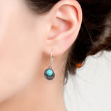 Celtic Circle Earrings in Silver and Turquoise