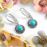 Celtic Circle Earrings in Silver and Turquoise