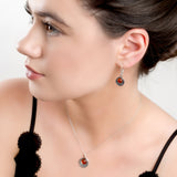 Celtic Circle Earrings in Silver and Amber