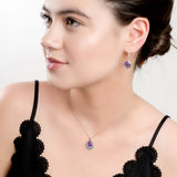 Celtic Circle Friendship Necklace in Silver and Amethyst