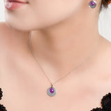 Celtic Circle Friendship Necklace in Silver and Amethyst