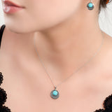 Celtic Circle Friendship Necklace in Silver and Turquoise