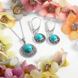 Celtic Circle Earrings in Silver and Turquoise