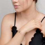 Celtic Style Adjustable Friendship Bracelet in Silver and Green Amber