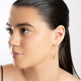 Climbing Chameleon Hook Earrings in Silver with 24ct Gold