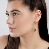 Climbing Chameleon Hook Earrings in Silver