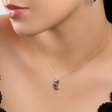 Climbing Chameleon Necklace in Silver