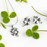 Lucky Four Leaf Clover Necklace in Silver