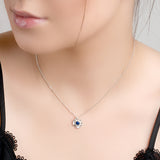 Cornflower Necklace in Silver and Lapis Lazuli