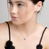 Cornflower Stud Earrings in Silver and Lapis Lazuli