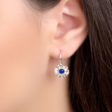 Cornflower Hook Earrings in Silver and Lapis Lazuli