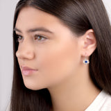 Cornflower Hook Earrings in Silver and Lapis Lazuli