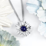 Cornflower Necklace in Silver and Lapis Lazuli