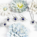 Cornflower Stud Earrings in Silver and Lapis Lazuli