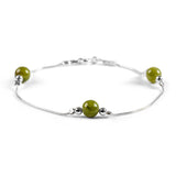 Bead Bracelet in Silver and Canadian Jade