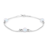 Bead Bracelet in Silver and Moonstone