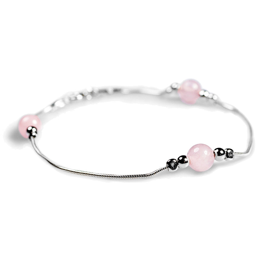 Bead Bracelet Silver Quartz