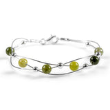 Weaved Bangle in Silver and Canadian Jade