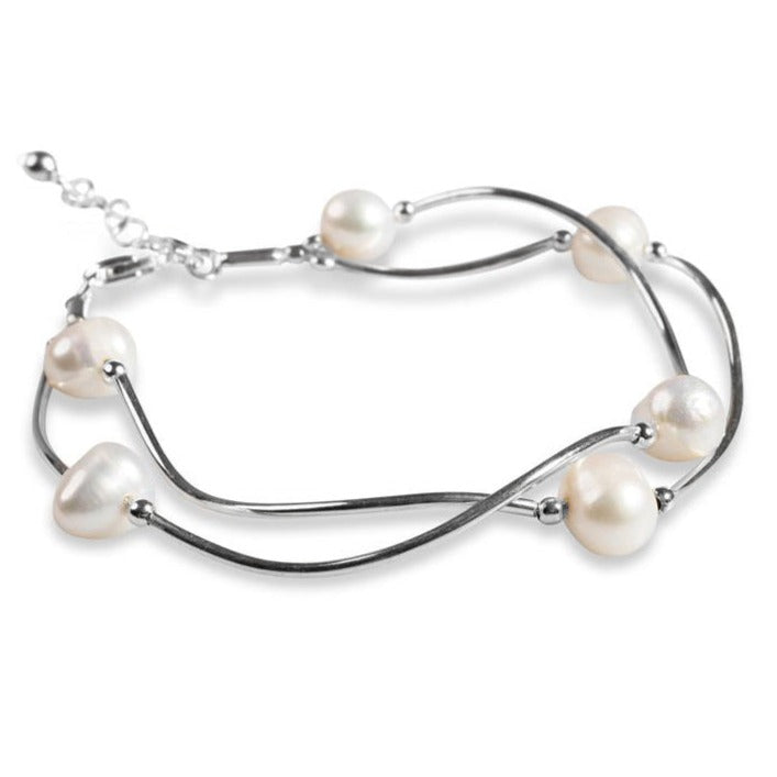 Waved Bracelet Pearl
