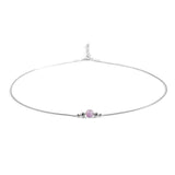 Delicate Single Stone Necklace in Silver and Lavender Amethyst