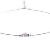Delicate Single Stone Necklace in Silver and Lavender Amethyst