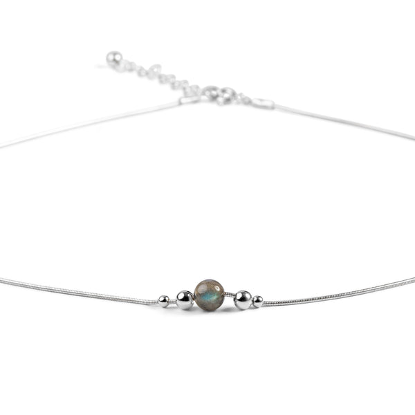 Labradorite and crystal quartz necklace - BARNBURY