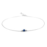 Delicate Single Stone Necklace in Silver and Lapis Lazuli