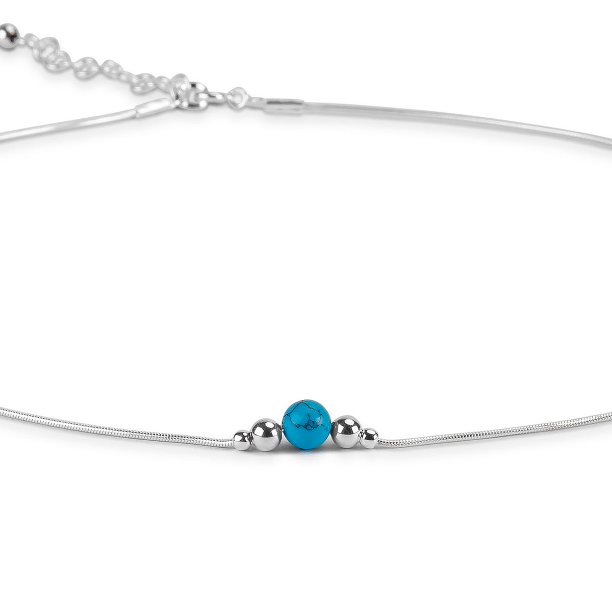 Delicate Single Stone Necklace Silver
