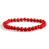 Stretch Bead Bracelet in Coral