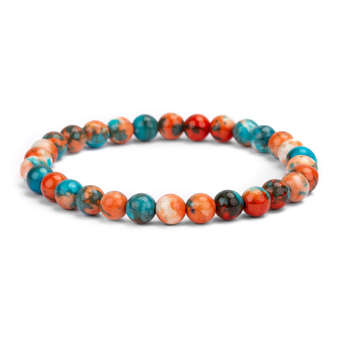 Stretch Bead Bracelet in Copper Turquoise