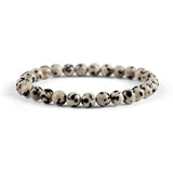 Stretch Bead Bracelet in Dalmatian Jasper