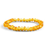 Stretch Bead Bracelet in Yellow Amber