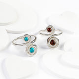 Spiral Design Ring in Silver and Turquoise
