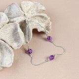 Bead Bracelet in Silver and Amethyst