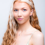 Daisy Flower Necklace in Silver and Ruby