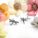 Miniature Dragonfly Stud Earrings in Silver