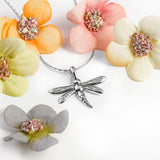 Miniature Dragonfly Necklace in Silver