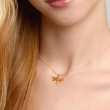 Miniature Dragonfly Necklace in Silver with 24ct Gold