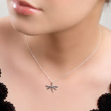 Miniature Dragonfly Necklace in Silver