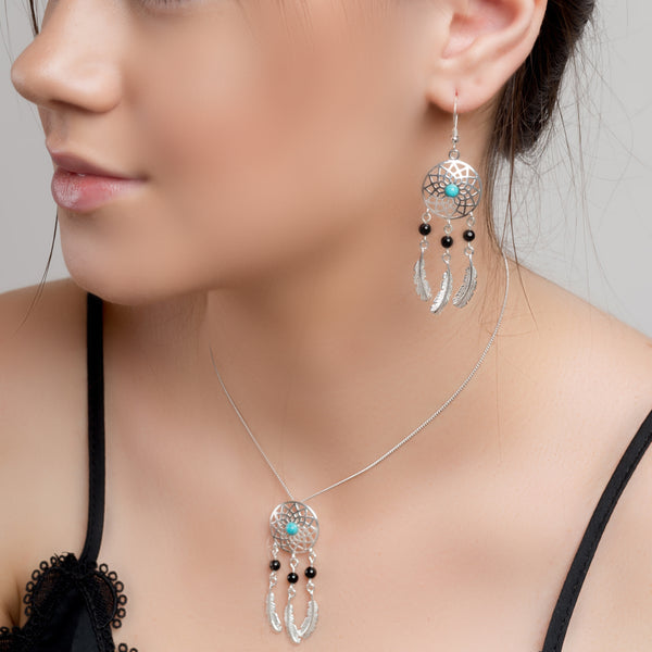 Native American Silver Dream Catcher Earrings - Rawhide Gifts and Gallery