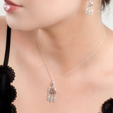 Miniature Dreamcatcher Necklace in Silver
