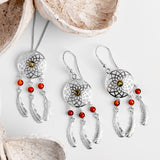 Dreamcatcher Necklace in Silver and Amber